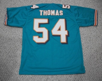 ZACH THOMAS Miami Unsigned Custom Teal Sewn New Football Jersey