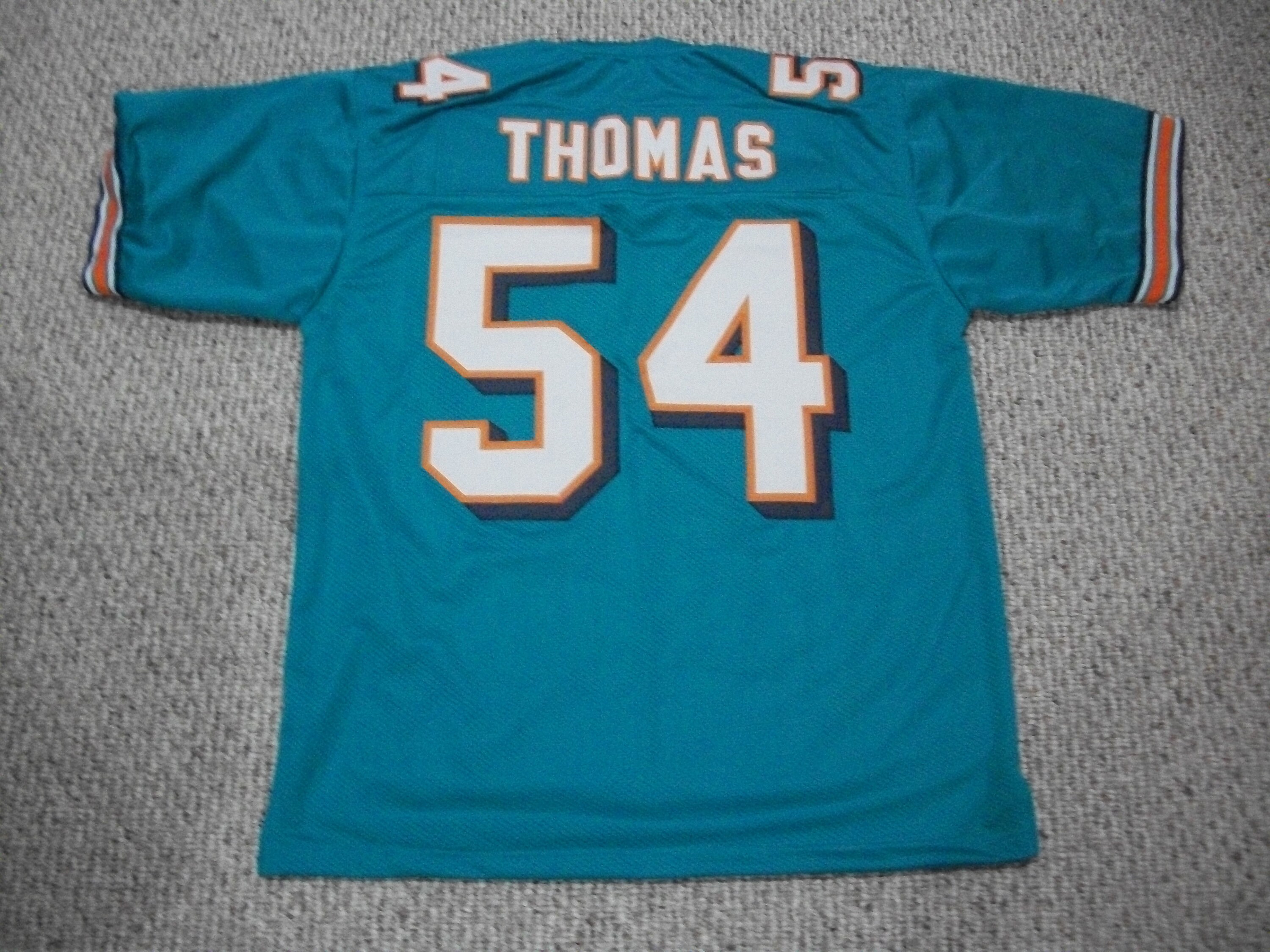 ZACH THOMAS Miami Unsigned Custom Teal Sewn New Football Jersey