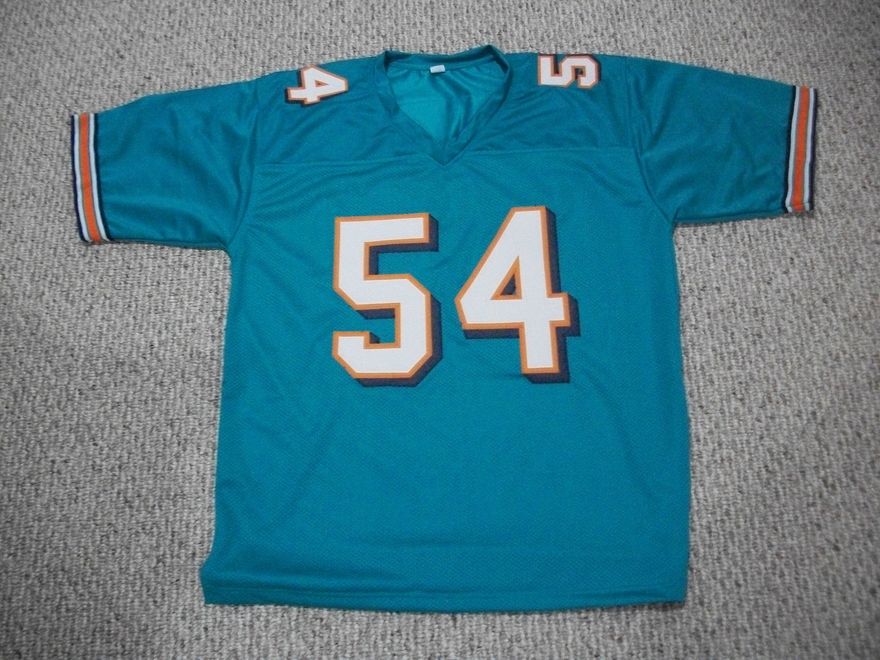 ZACH THOMAS Miami Unsigned Custom Teal Sewn New Football Jersey