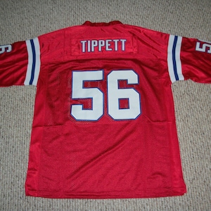 ANDRE TIPPETT New England  Unsigned Custom Red Sewn New Football Jersey Size S, M,L,XL,2XL,3XL