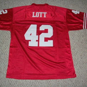 RONNIE LOTT Unsigned Custom Red San Francisco 49ers Sewn New Football Jersey Sze S-3XL