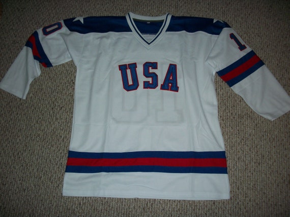 erima 80’s ナンバリング・ユニフォームLアメリカ製　希少ブラジル JIM CRAIG Unsigned Custom USA Miracle Sewn New Hockey Jersey Sizes