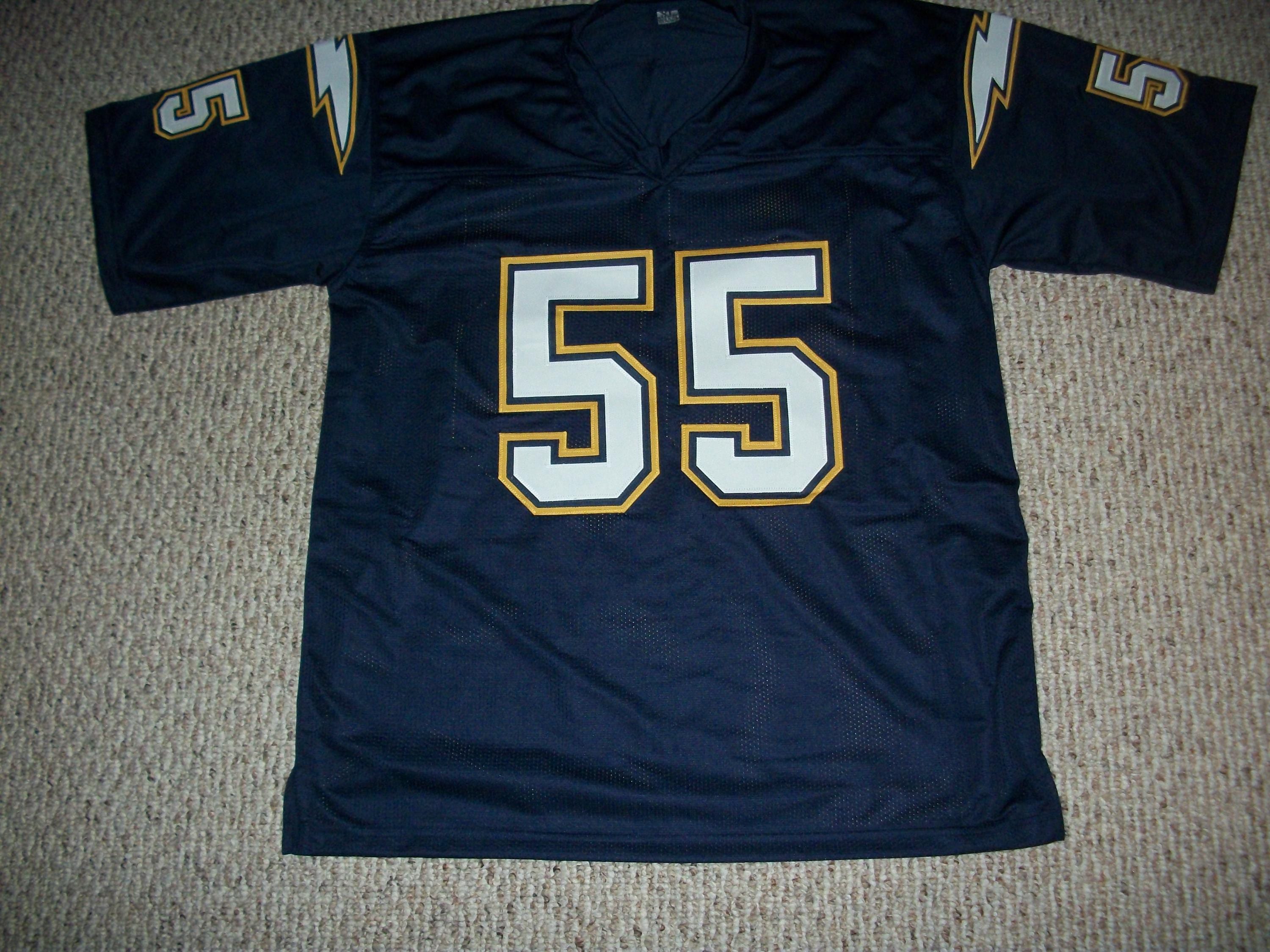 JUNIOR SEAU Unsigned Custom San Diego Dark Blue Sewn New Football