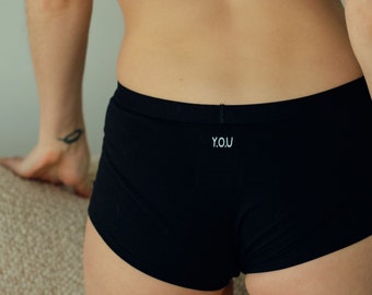 Sustainable Cotton Underwear - Black Boyshorts - Organic Cotton