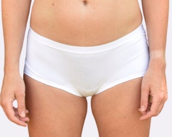 Sustainable Cotton Underwear White Boyshorts Organic Cotton