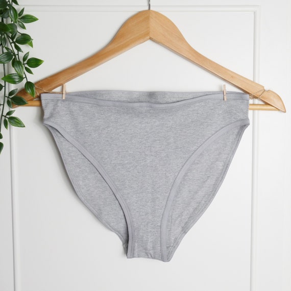 Sustainable Cotton Underwear Light Grey Low Rise Bikini Style Organic Cotton  