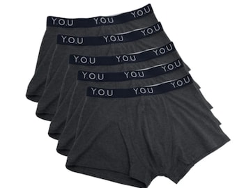 Pack of 5 Men's Organic Cotton Boxers in Dark Grey - Sustainable Underwear