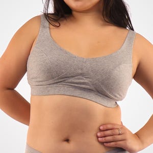 Organic Cotton Grey More Supportive Bra - Sustainable Women&#39;s Underwear