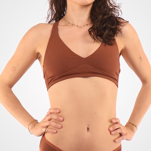 Sustainable Organic Cotton Bralette in Chestnut (Mid-Nude)