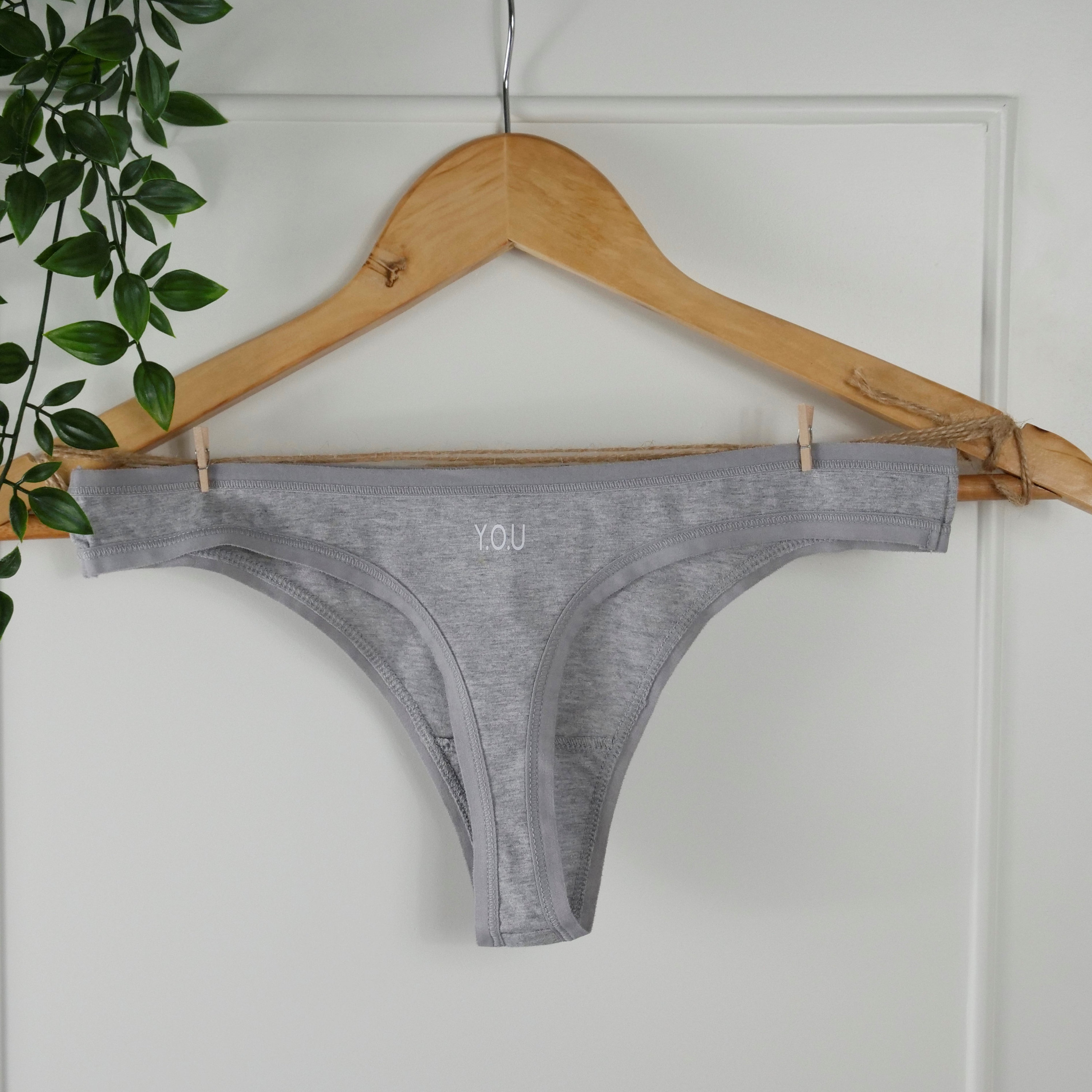 Sustainable Cotton Underwear Light Grey Low Rise Bikini Style Organic Cotton  