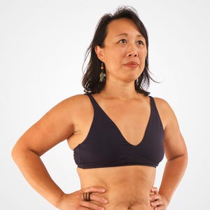 Sustainable Organic Cotton Bralette in Navy Blue