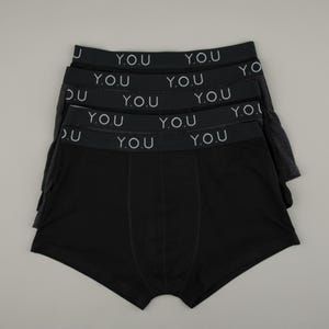 Pack of 5 Men&#39;s Organic Cotton Boxers in Black - Sustainable Underwear