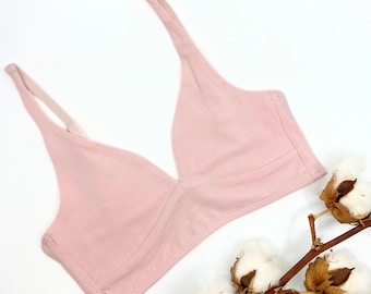 Mädchen Bralette aus Bio-Baumwolle in der Farbe Pink