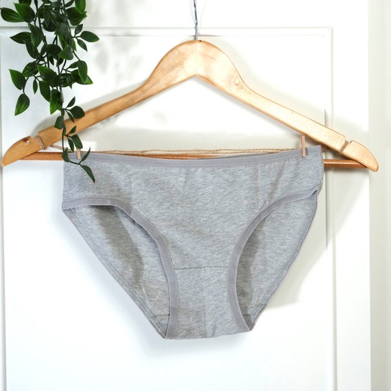Pack of 5 Womens Briefs low-rise Grey Bikini Organic Cotton Knickers  Comfortable Knickers 