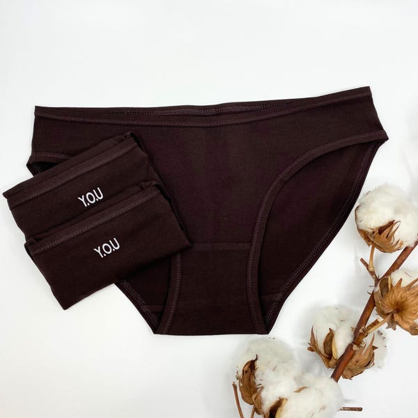 Pack de 3 braguitas de algodón orgánico - Ropa interior bikini de cacao sostenible