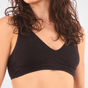 Sustainable Organic Cotton Bralette in Black - Eco-Friendly Bra