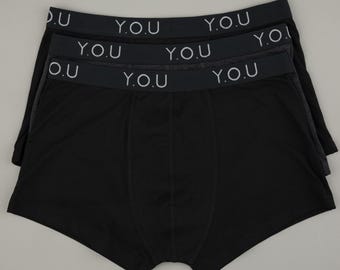Pack of 3 Men's Organic Cotton Boxers in Black - Sustainable Underwear