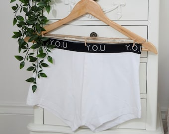 Men's White Cotton Boxers - Sustainable Underwear