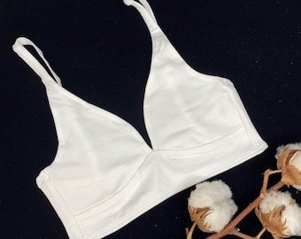Mädchen Bralette aus Bio-Baumwolle in der Farbe Weiß
