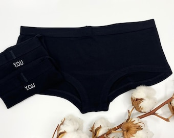 3-pack svarta boyshorts i ekologisk bomull - Hållbara damunderkläder