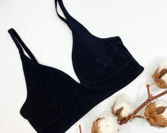 Mädchen Bralette aus Bio-Baumwolle in Schwarz