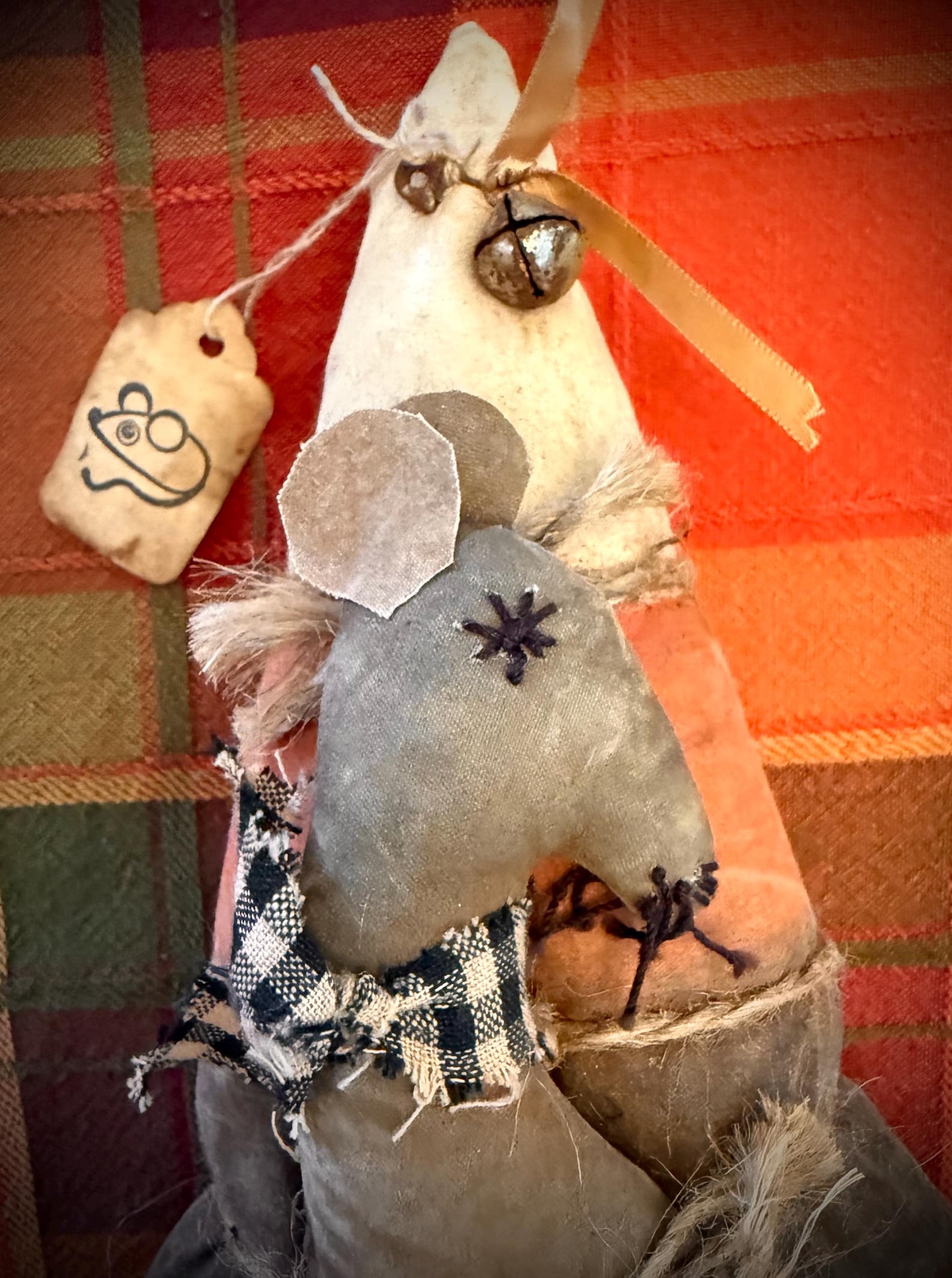 Candy Corn N Mouse Primitive Folk Art Rustic Fall Decoration Hand Made ...