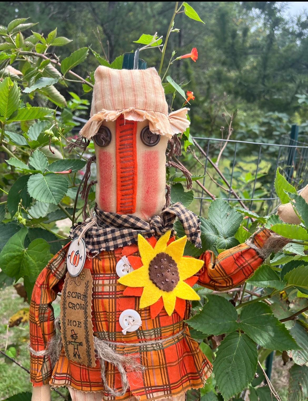 Scarecrow Primitive Folk Art Rustic Halloween Decoration Hand Made Hand ...