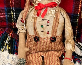 Art folklorique primitif San-Tea Klaus Noël hiver décoration fait main peint à la main