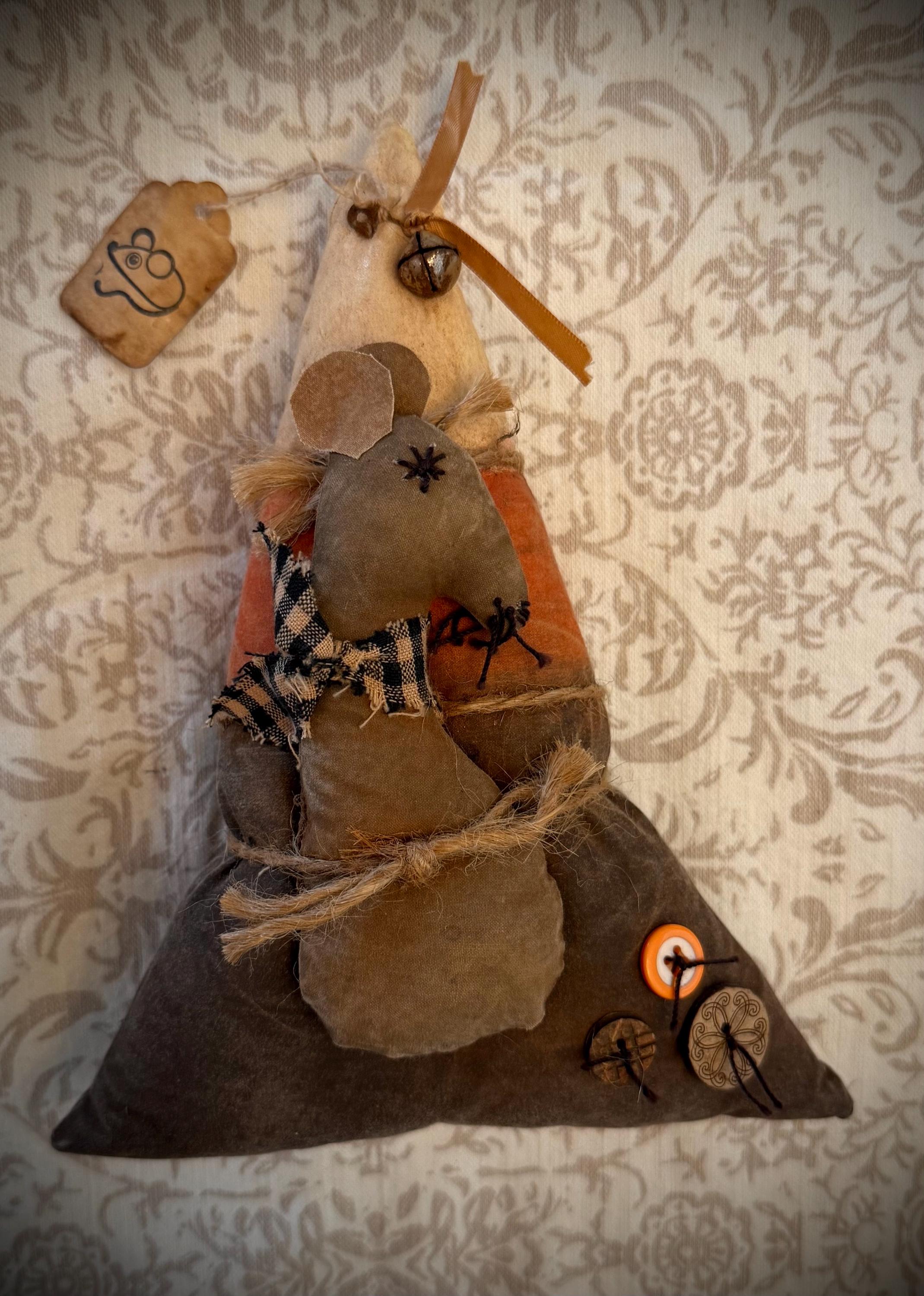 Candy Corn N Mouse Primitive Folk Art Rustic Fall Decoration Hand Made ...