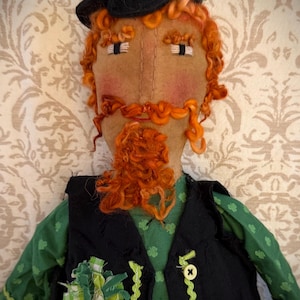 Shenanigans Dan Leprechaun Primitive Folk Art Rustic St Patrick’s Day Decoration Hand Made Hand Painted