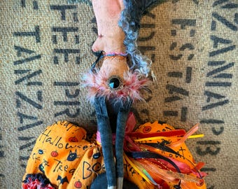 Scarecrow Sitter Primitive Folk Art Rustic Fall Decoration Hand Made ...
