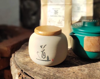 Handgemaakte ruwe aardewerk theecontainer Chinese gongfu-thee-voorraadpot "Tao (Dao/way)" Handgemaakte keukenopslag cadeau-idee Theeliefhebber
