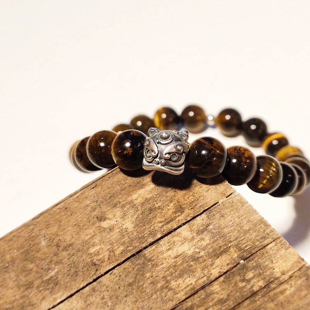 Perlina Di Pietra Naturale Colorata Occhio Di Tigre (8 Mm) - La - Foto 7