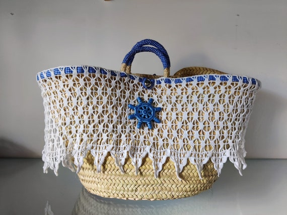 Borsa in Paglia Made in Italy. Coffa Siciliana Marina Celeste | Etsy