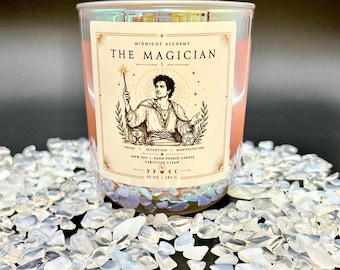 O MÁGICO | Vela de Luxo Inspirada no Tarô | Aroma Fresco de Peixes Marinhos e Eucalipto | Decoração Mágica para Casa | Presente Espiritual