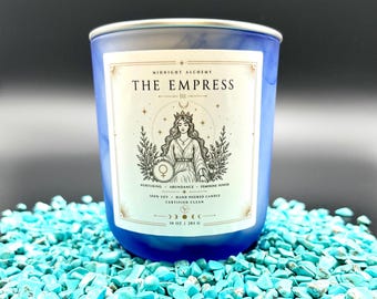 THE EMPRESS | Luksusowa świeca inspirowana tarotem | Zapach owocowych przypraw i dymnego drzewa sandałowego | Czarodziejski wystrój domu | Duchowy prezent