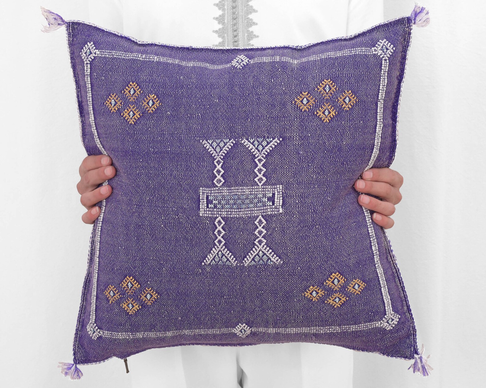 Silk Moroccan Pillow Purple Moroccan Silk Pillow 20x20 Etsy