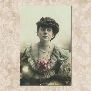 ゴージャスな女優ルシエンヌ・ゲット - 1900 年代初期のオリジナルのビンテージ フランス製ポストカード。