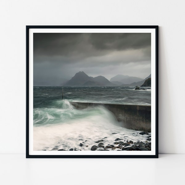Elgol Beach Print, L’île de Skye, Écosse Photography Print, Abstract Seascape Print