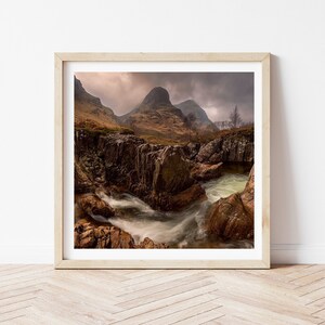 Glen Coe Print, Waterfall Print, Abstact Wall Art, Scottish Gifts, Photography Prints