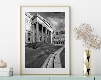 Royal Exchange Square, Glasgow Picture in Black and White.  Photography Print Scotland
