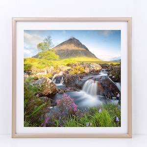 Buachaille Etive Mor in Glen Coe, Scotland Photography Print, Landscape Print, Square Crop