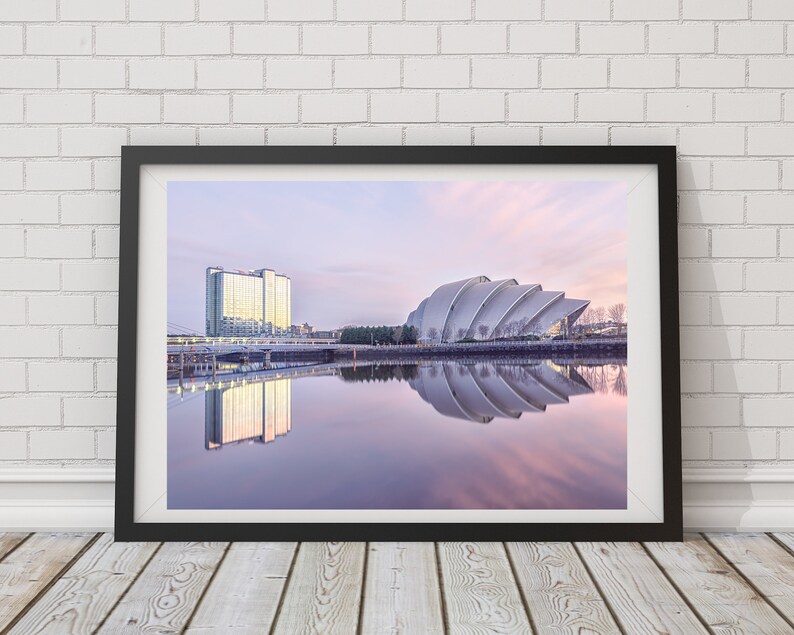 Glasgow Print, Sunrise Wall Art From the River Clyde. Scotland