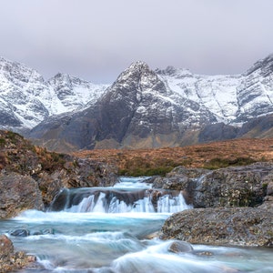 The Fairy Pools, Isle of Skye in Scotland. Scottish Highland, waterfall print.