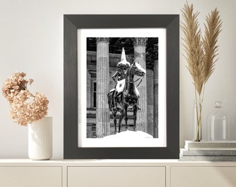 Duke of Wellington Glasgow Print, zwart-wit ingelijste fotografie prints
