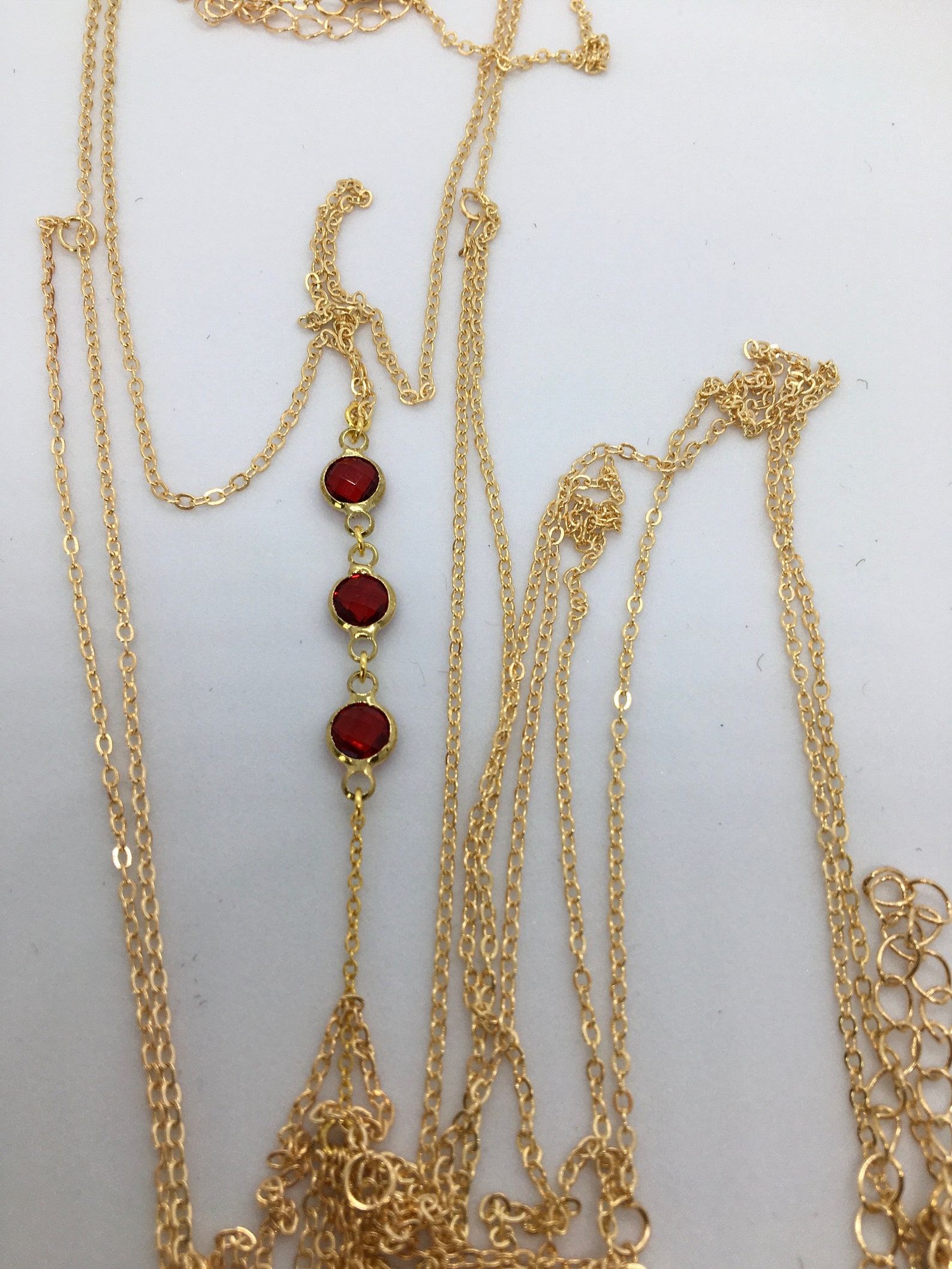 Gold simple sexy body chain with Red crystals sexy gold | Etsy