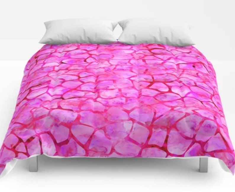 Comforter Pink Giraffe Print Etsy
