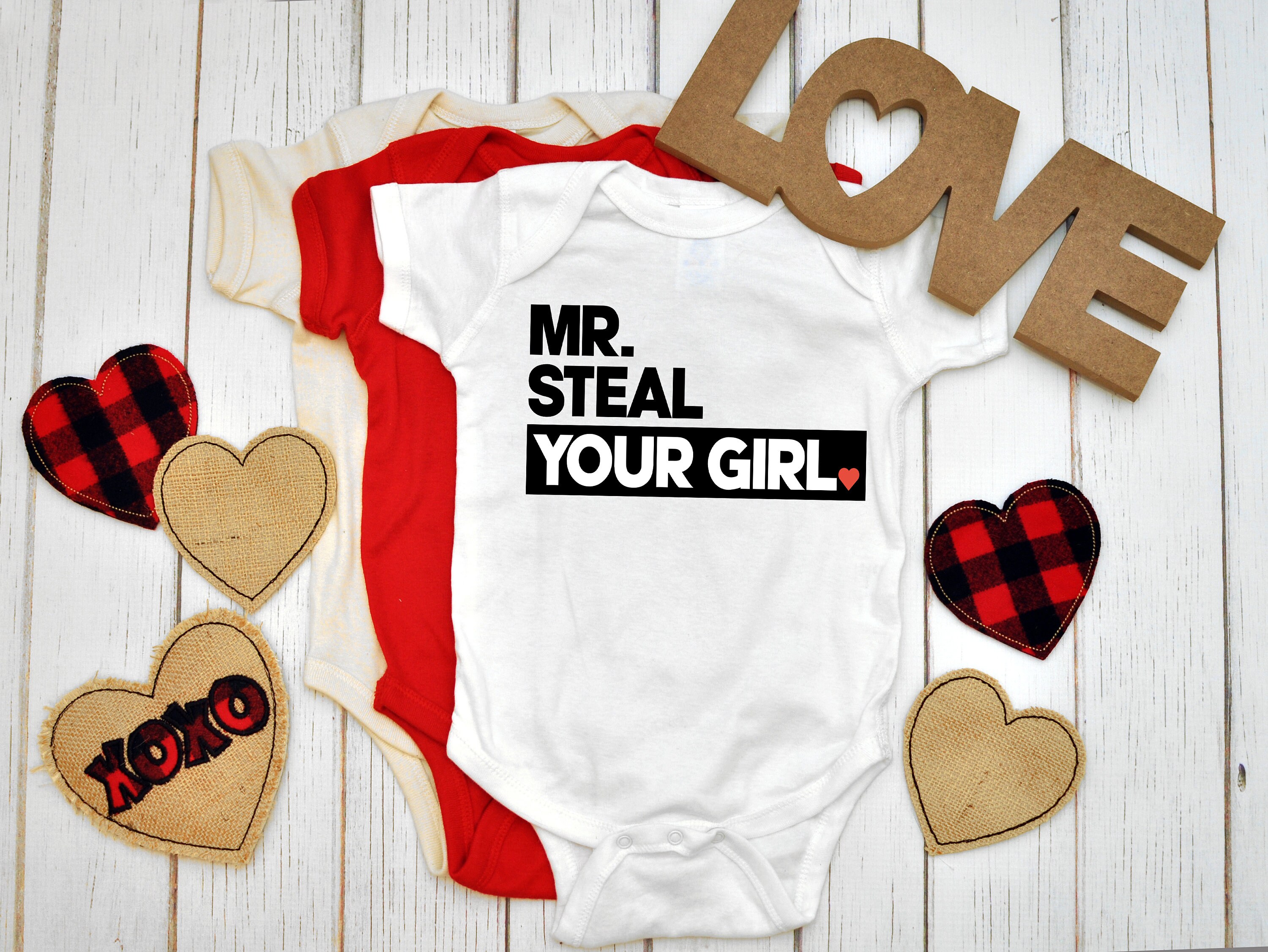 valentines onesie boy