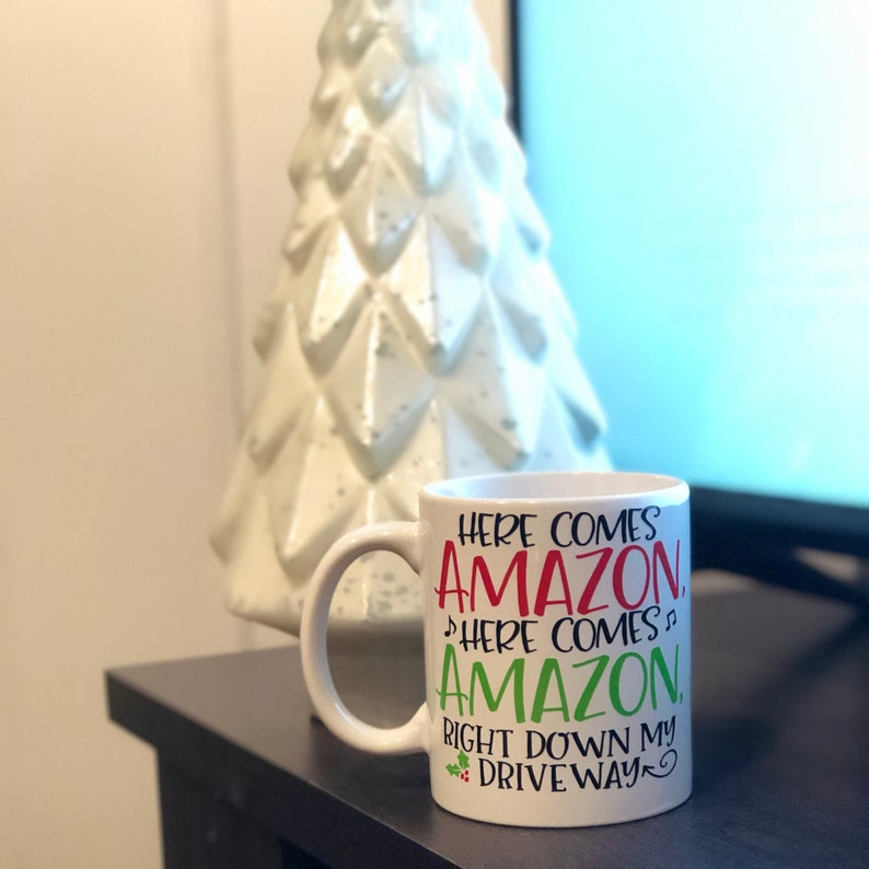 Here comes Amazon mug Christmas mug Christmas gift holiday Etsy