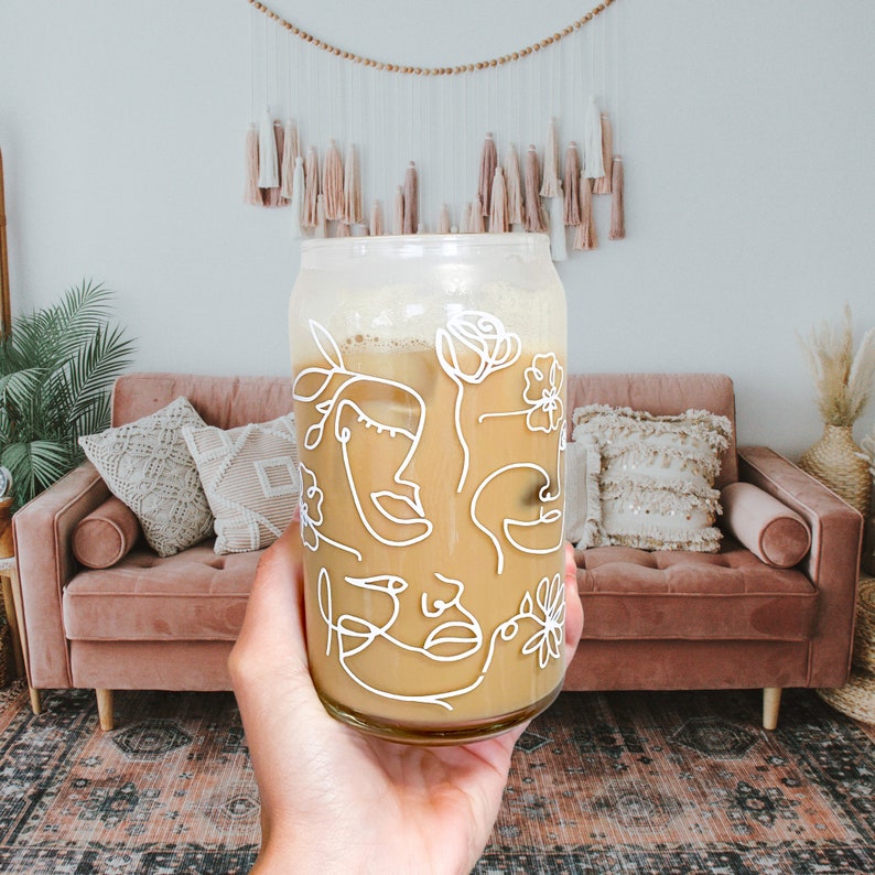 etsy iced coffee glasses